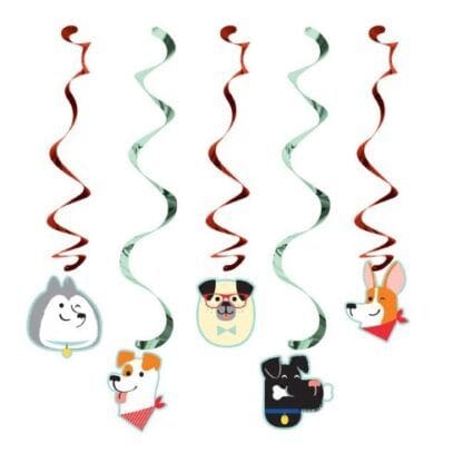 5ct Dog Print Dizzy Party Danglers