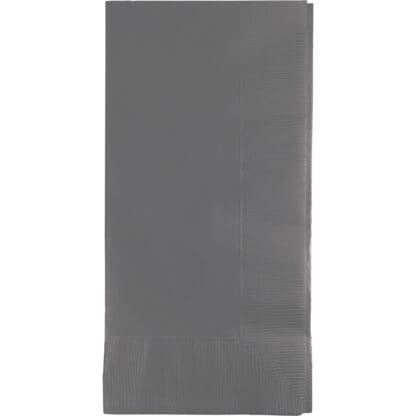 50 Napkins, 2 Ply Glamour Gray Folded Paper Dinner Napkins