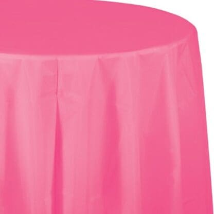 Candy Pink, Hot Pink, Round Plastic Tablecover