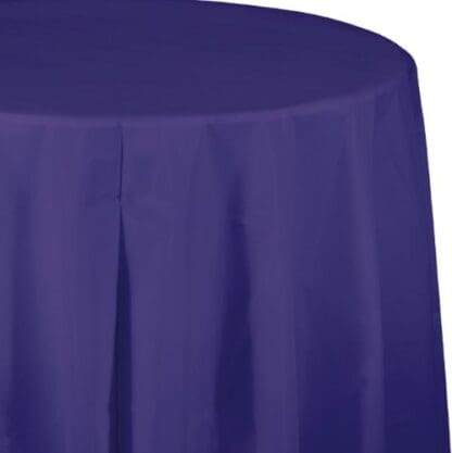 Plastic Tablecover, Octy Round, 82", Purple, 1 Ct