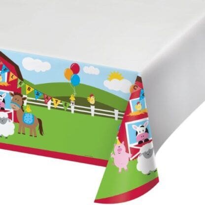 Farmhouse Fun Plastic Tablecover, Border Print, 54" X 108", 1 Ct