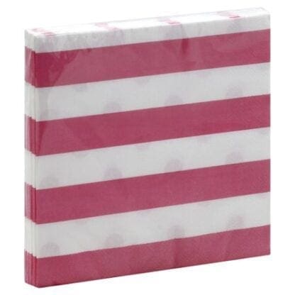 Creative Converting Dots & Stripes Candy Pink Napkins, 16 Ct