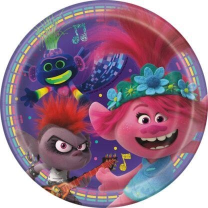 7" 8ct Trolls World Tour Plate