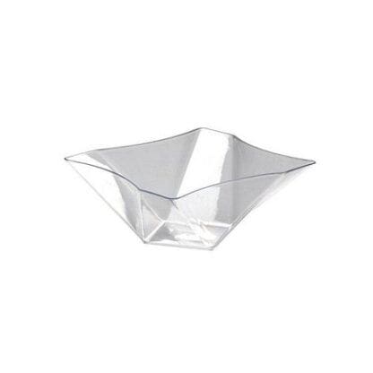 81 Oz. Twisted Square Serving Bowls - Clear