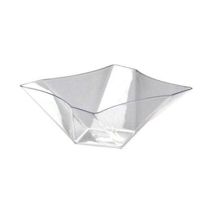 41 Oz. Twisted Square Serving Bowls - Clear