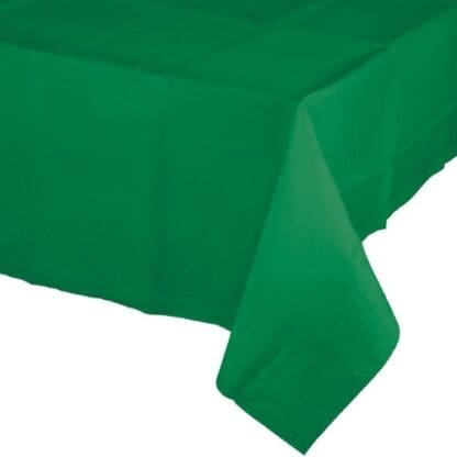 Tissue Tablecover, 54" X 108", Poly Backing, Emerald Green, 1 Ct