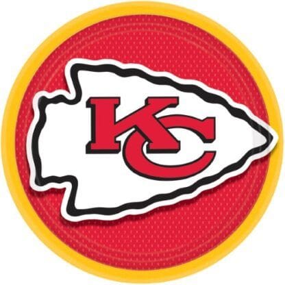 Kansas City Chiefs NFL Football 9" Dinner Plates, Red Yellow, 8 CT