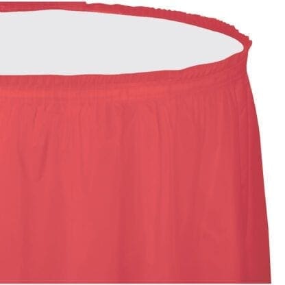 Coral Plastic Table Skirt