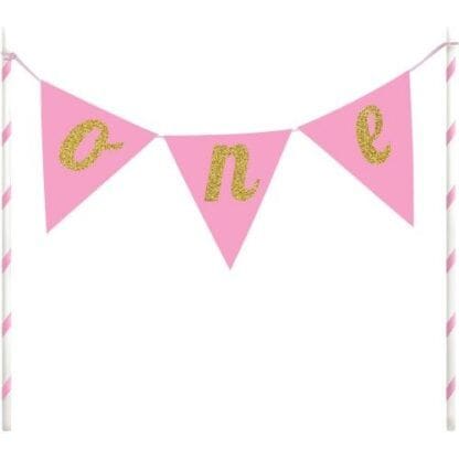 1st Birthday Girl Cake Banner