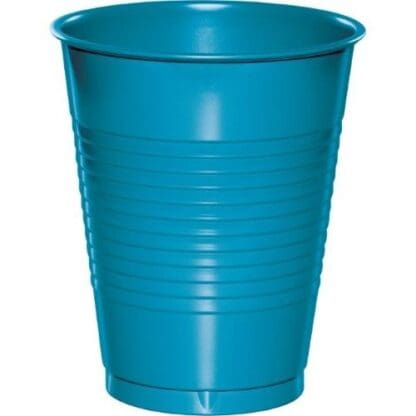 Turquoise Blue Plastic Cups 20 Pack