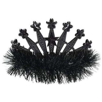 Adult Women's Black Star Tinsel Tiara Halloween Costume Black