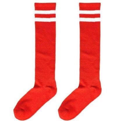 395892.40 Striped Knee Socks, Apple Red - Pack of 6