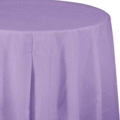 Plastic Tablecover, Octy Round, 82", Luscious Lavender, 1 Ct