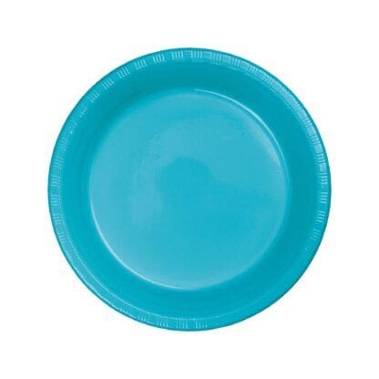 Plastic Dinner Plate, 9", Bermuda Blue, 20 Ct