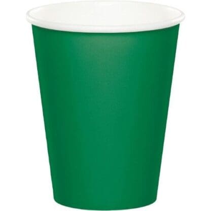 Paper Cups, 9 Oz, Emerald Green, 8 Ct