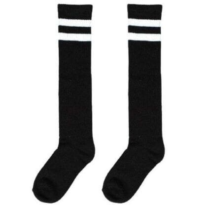 Amscan 395892.10 Striped Knee Socks, Jet Black - Pack of 6