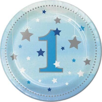 Little Star Boy 1st Birthday Dessert Plates, 8-Pack