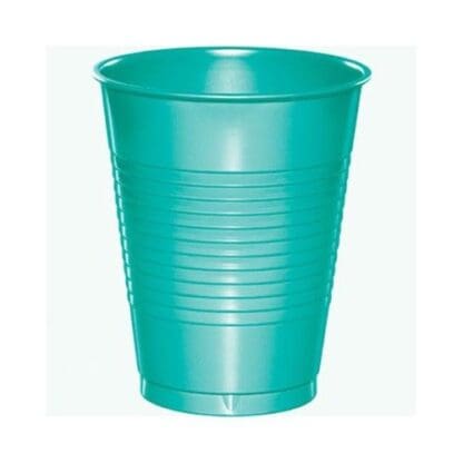 Teal Lagoon Plastic Cups 20 Pack