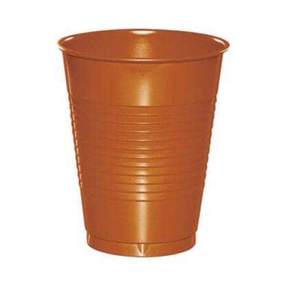 Pumpkin Spice Orange 16 Oz Plastic Cups, 20-Pack