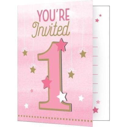 Little Star Girl Invitations, 8-Pack