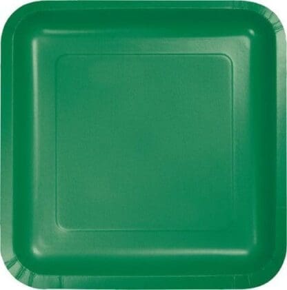 Lunch Plate, Square, 7", Emerald Green, 18 Ct