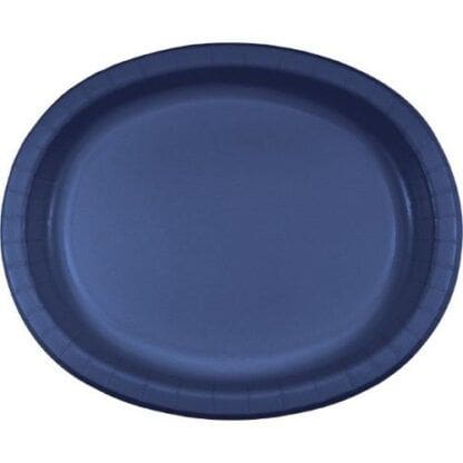 Navy Blue Oval Platter, 10" X 12", 8Pk