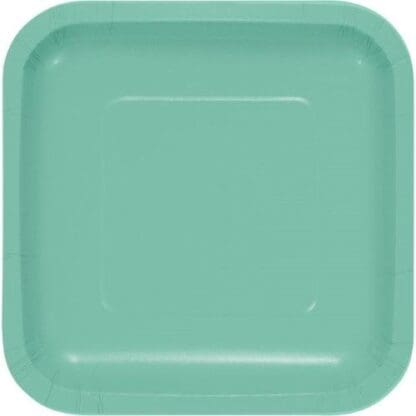 Touch of Color Lunch Plate, Square, 7", Fresh Mint, 18 Ct