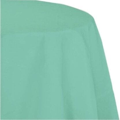 Touch of Color Tissue Tablecover, Octy Round, 82", Poly Backing, Fresh Mint, 1 Ct