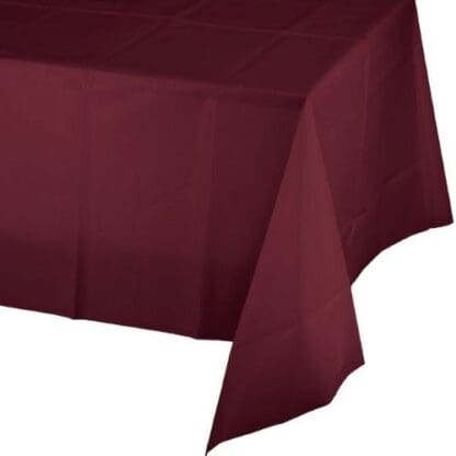 Plastic Tablecover, Burgundy, 54" X 108"