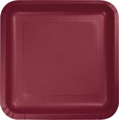 Lunch Plate, Square, 7", Burgundy, 18 Ct