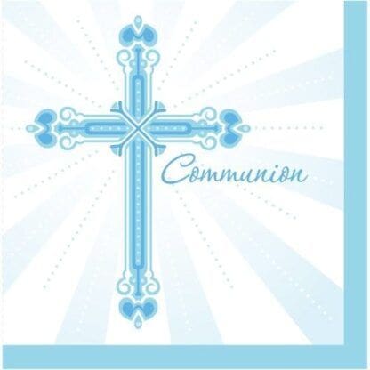 Blessings Blue Communion Napkins, 6.5", 36pk