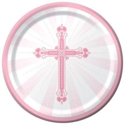 Blessings Pink Cake Plates, 18pk