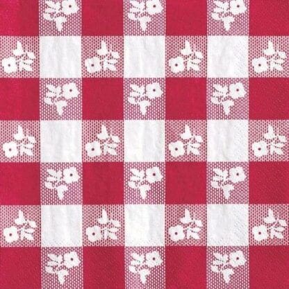 Red Gingham Lunch Napkins, 18 Ct