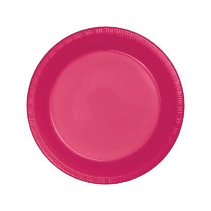 Plastic Dinner Plates, 9", Hot Magenta, 20 Ct