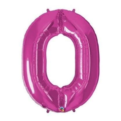 34 Inch Metallic Magenta Number Balloons 0 - Image 2