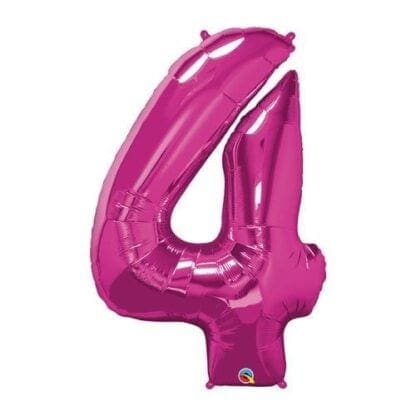 34" Number 4 Magenta Balloon