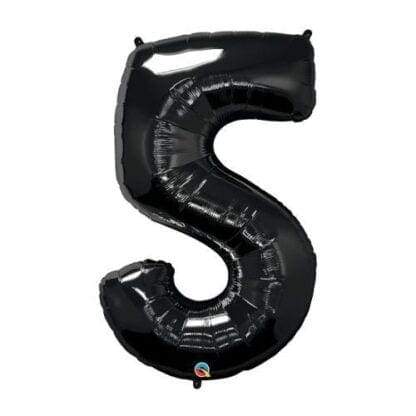 34 Inch Black Number Balloons 5