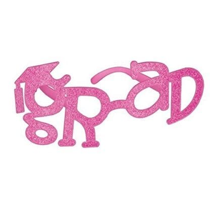 Pink Glitter Grad Glasses