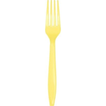 Touch of Color Premium Plastic Forks, Mimosa, 24 Ct