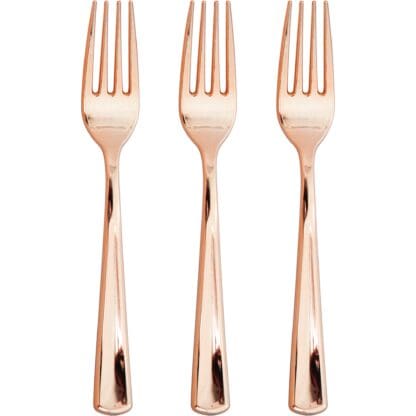 Metallic Rosegold Forks