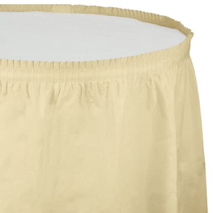 010032 14 Ft. Plastic Table Skirt, Ivory