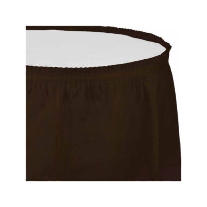 Touch of Color Plastic Tableskirt, 14 Ft, Chocolate Brown, 1 Ct