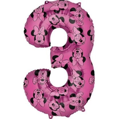 Minnie Mouse #3 Third Pink Birthday Forever 33" Mylar Balloon