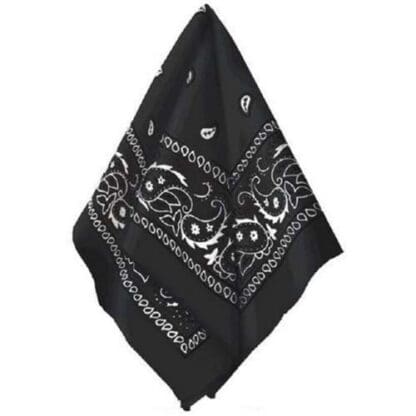 Black Paisley Bandana, 20in X Black