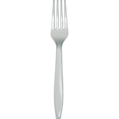 Touch of Color Shimmering Silver Plastic Forks, 24 Pack (010469)