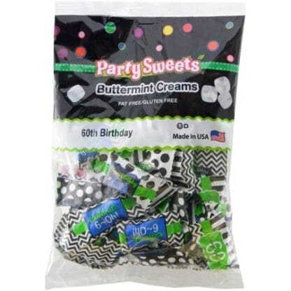 Party Sweets 60th Birthday Buttermint Creams Candy, 7 oz