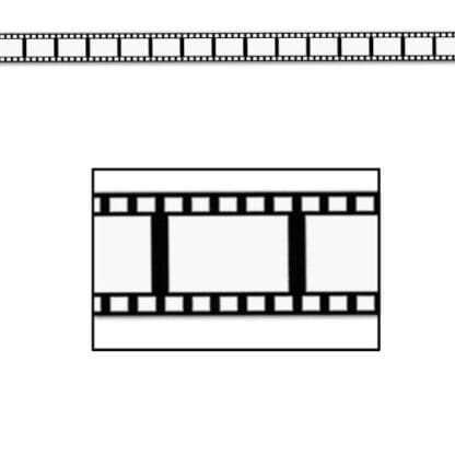 PMU Filmstrip Poly Decorating Material Party Accessory 3-Inch by 50-Feet (3-Pack),Black/White