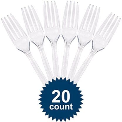 CLEAR Premium Plastic Forks 20ct - Image 2