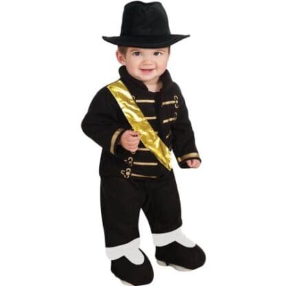 Michael Jackson Ez-on Romper Costume, Black, Infant