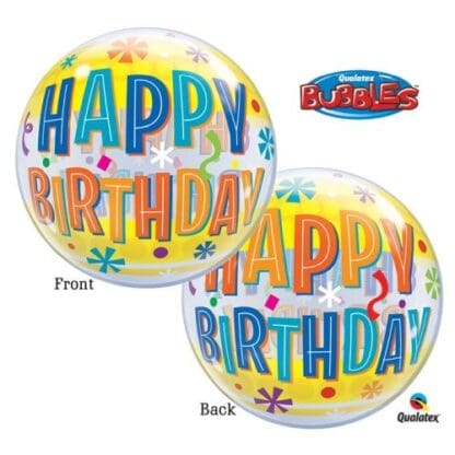 22 Inch Happy Birthday Bubble Balloon